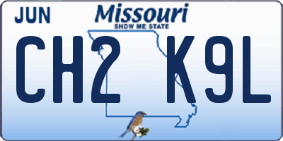 MO license plate CH2K9L