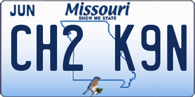 MO license plate CH2K9N