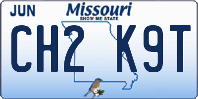MO license plate CH2K9T