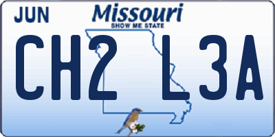 MO license plate CH2L3A