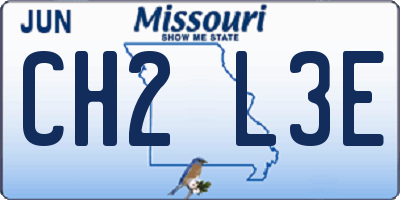 MO license plate CH2L3E