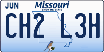 MO license plate CH2L3H