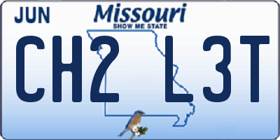 MO license plate CH2L3T