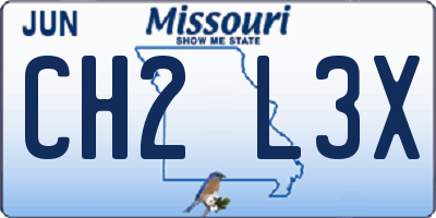 MO license plate CH2L3X