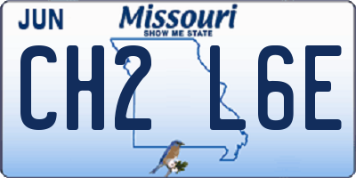 MO license plate CH2L6E