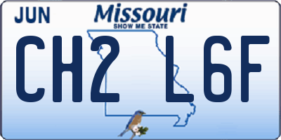 MO license plate CH2L6F