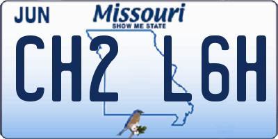MO license plate CH2L6H
