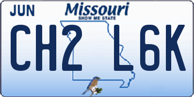 MO license plate CH2L6K