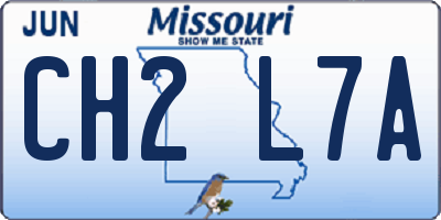 MO license plate CH2L7A