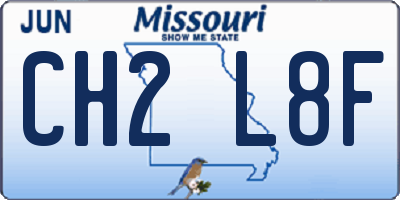 MO license plate CH2L8F
