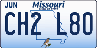 MO license plate CH2L8O