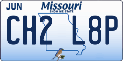 MO license plate CH2L8P