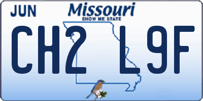 MO license plate CH2L9F