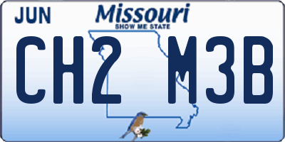 MO license plate CH2M3B
