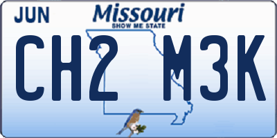MO license plate CH2M3K