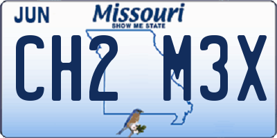 MO license plate CH2M3X