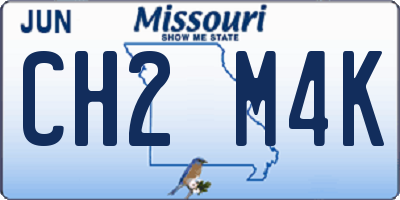 MO license plate CH2M4K