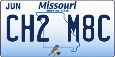 MO license plate CH2M8C