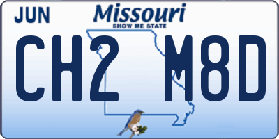 MO license plate CH2M8D