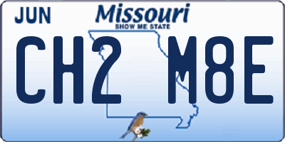 MO license plate CH2M8E