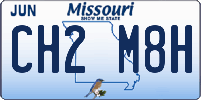 MO license plate CH2M8H
