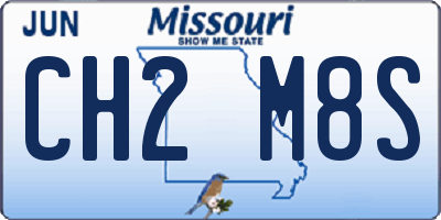 MO license plate CH2M8S