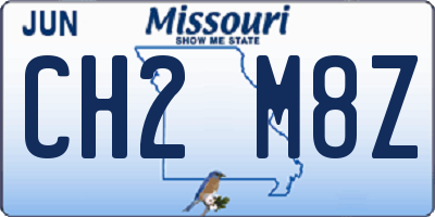 MO license plate CH2M8Z