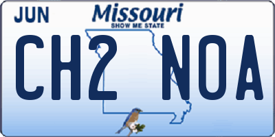 MO license plate CH2N0A