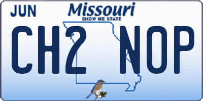 MO license plate CH2N0P