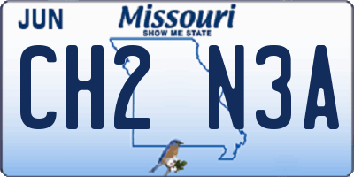 MO license plate CH2N3A
