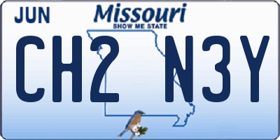 MO license plate CH2N3Y
