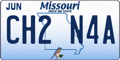 MO license plate CH2N4A