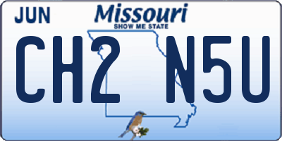 MO license plate CH2N5U
