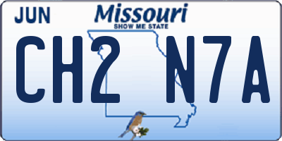 MO license plate CH2N7A