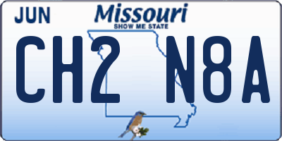 MO license plate CH2N8A