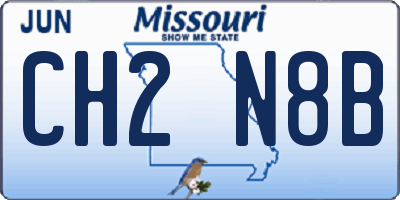 MO license plate CH2N8B