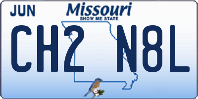 MO license plate CH2N8L