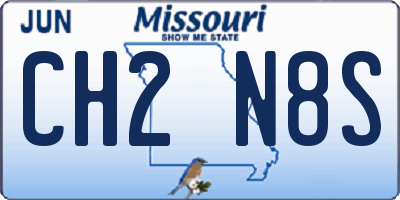 MO license plate CH2N8S