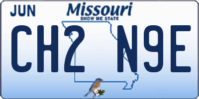 MO license plate CH2N9E