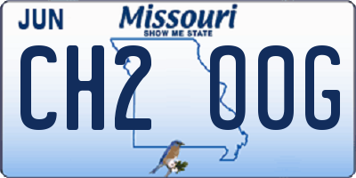 MO license plate CH2O0G