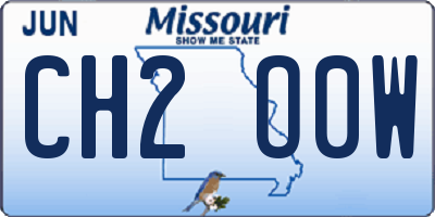 MO license plate CH2O0W