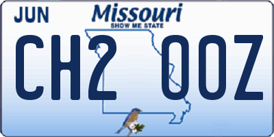 MO license plate CH2O0Z