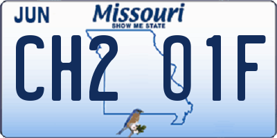 MO license plate CH2O1F
