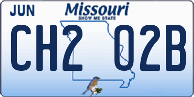 MO license plate CH2O2B