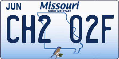 MO license plate CH2O2F
