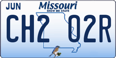 MO license plate CH2O2R