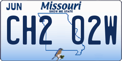 MO license plate CH2O2W