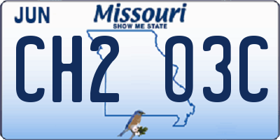 MO license plate CH2O3C