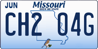 MO license plate CH2O4G