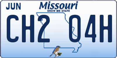 MO license plate CH2O4H